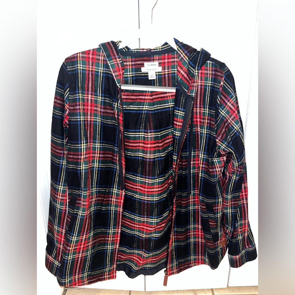 LL BEAN ZIP UP FLANNEL